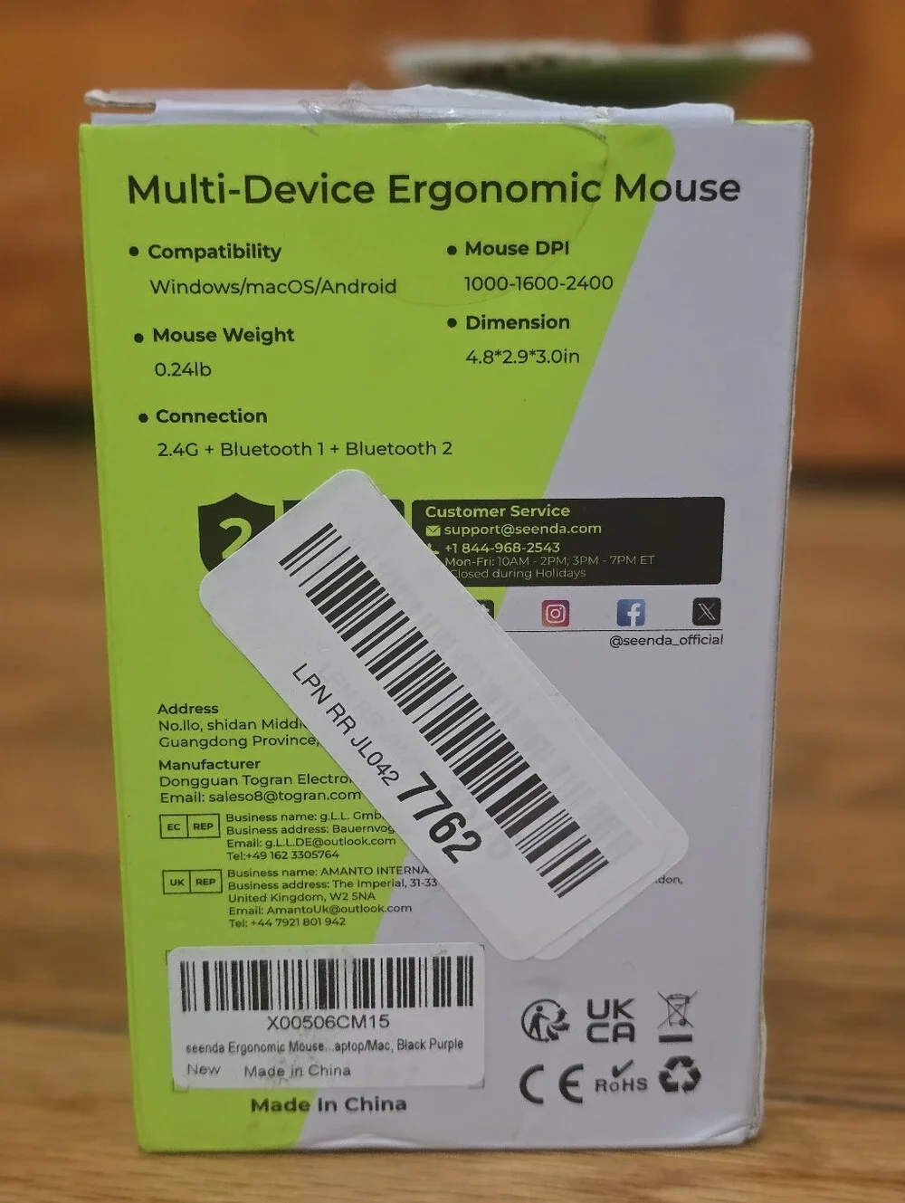 seenda MOU-302 Wireless Bluetooth Ergonomic Vertical Mouse with Volume Knob